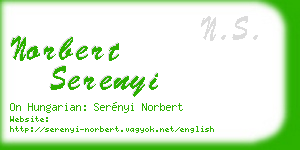norbert serenyi business card