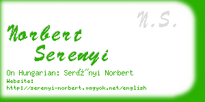 norbert serenyi business card